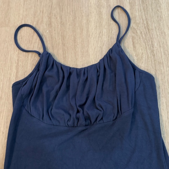 Kendall and Kylie Size Medium Navy Blue Fitted Mini Dress with Adjustable Straps - Picture 4 of 7
